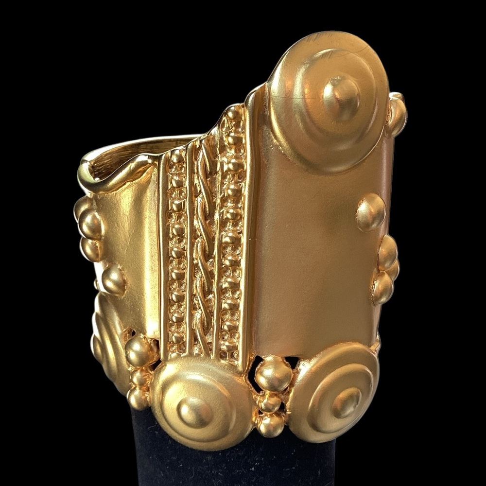EXTREMELY RARE! 1970’s Ugo Correani 18kt Gold Plated HUGE Cuff Bracelet (t15)mjc